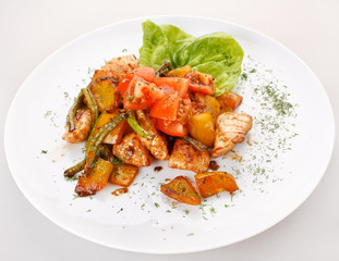 chicken wings with vegetables