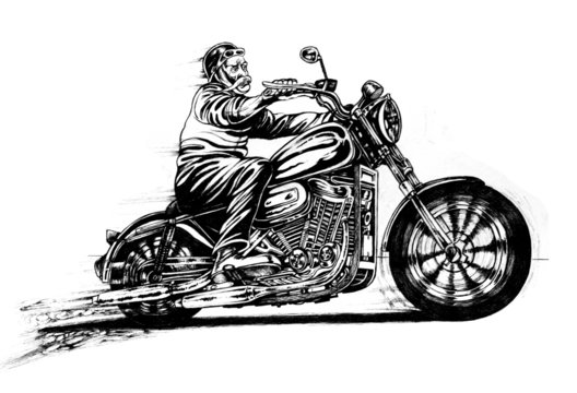 Man riding a motorcycle