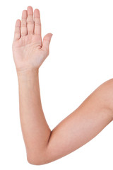 Stopp mit flacher Hand