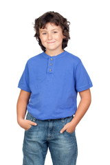 Fototapeta premium Child whit blue shirt