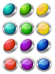 Set of colorful buttons