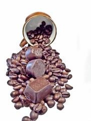 coffee beans and chocolate
