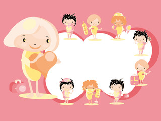 Frame with Icon Doctor Nurse medical dental fake emblems