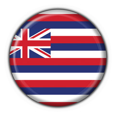 Hawaii (USA State) button flag round shape