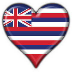 Hawaii (USA State) button flag heart shape