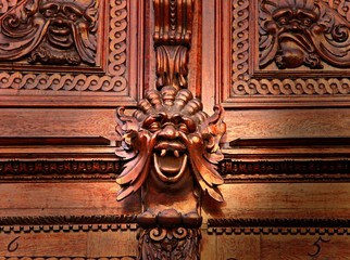 The detail of  medieval house door, Prague