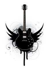 Abstract with black guitar
