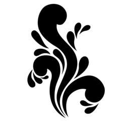 Black floral design element