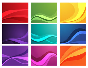 Set of abstract wavy backgrounds
