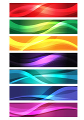 Set of abstract wavy banners