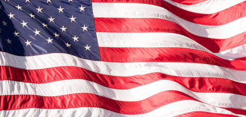 Flag of the USA (United States of America) on Wall Street