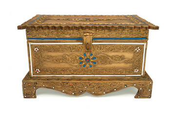 Treasure chest isolated on white background