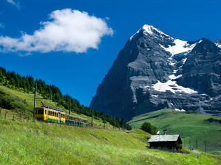 Jungfraubahn train in Eiger mountain, Switzerland