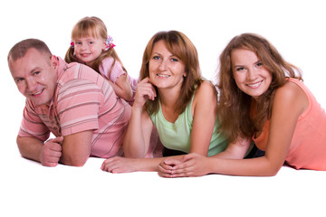 Happy family. Mother, father and two daughters