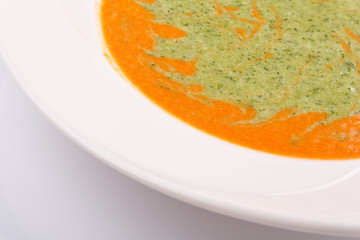 Bowl of hot delicious pumpkin soup
