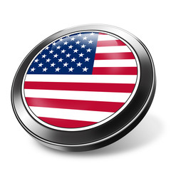 3d button usa, stars and stripes