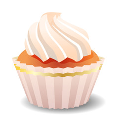 Sweet small vector cake isolated  on white background