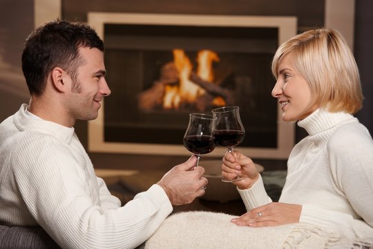 Romantic couple at home - Powered by Adobe