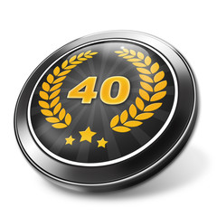 3d button, birthday, 40 Jahre