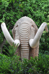 Statue of mammoth in Barcelona