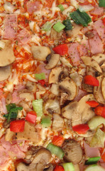 Pizza surface vertical full frame