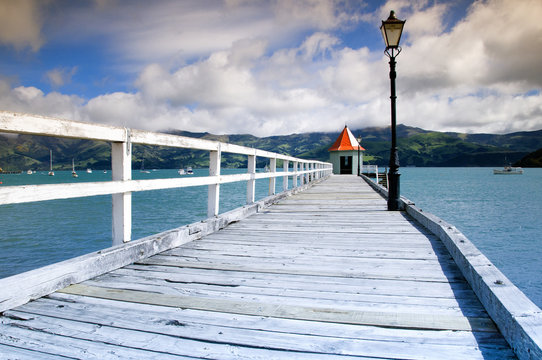 Akaroa Harbour in New Zealand.