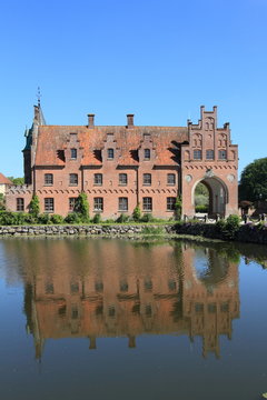 Egeskov castle and reflection, Denmark