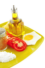 fried egg and cottage cheese