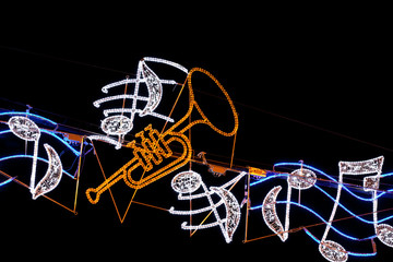 Funny neon on the fiesta in Spain