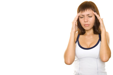 Fototapeta premium Young girl with a headache.