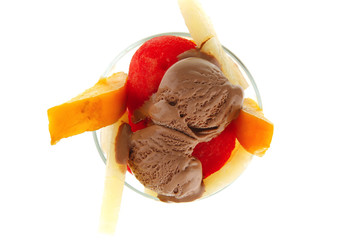 fresh fruits in glass