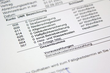 Nebenkosten - Abrechnung