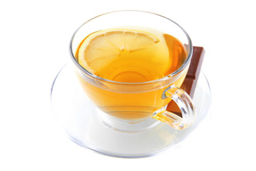 black tea and chocolate bar