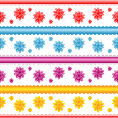 Seamless flower pattern on white