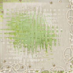 Festive invitation or greeting with necklace and beads