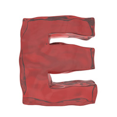 red glass alphabet letter E