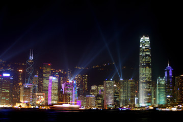 Night light show, Kowloon, Hongkong