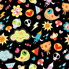 Fototapeta premium Funny Children seamless pattern