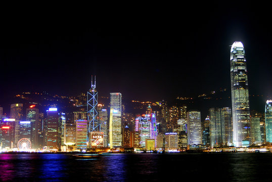 Night light show, Kowloon, Hongkong