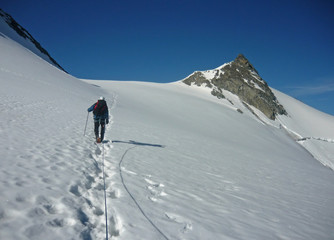 Fototapeta na wymiar Alpiniste en Vanoise