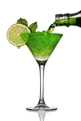 Cocktail with crushed ice and lime