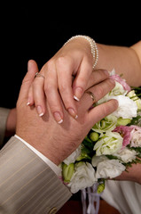 hands of newlyweds