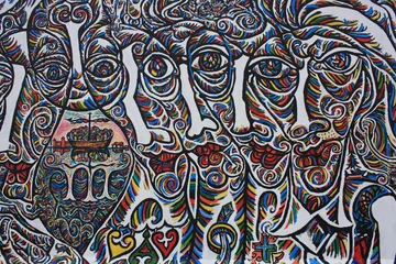 Poster Graffiti Berlin, à East Side Gallery, art urbain sur le mur