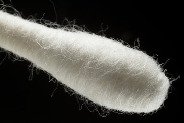 Extreme closeup of a cotton swab