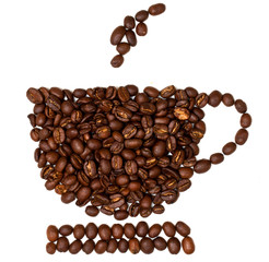 Coffee Beans Shaped in to a Coffee Cup