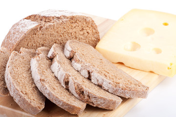 Cheese and bread. Breakfast.