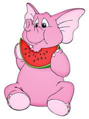 Elefant, Melone, Wassermelone, Obst, essen