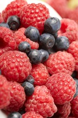 fresh blueberries and raspberries