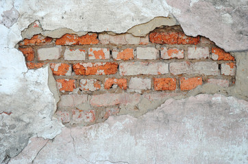 red aged brick background