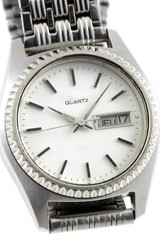 montre dames acier, fond blanc